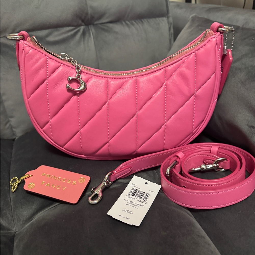 Coach Petunia Pink Quilted Mira Shoulder Bag